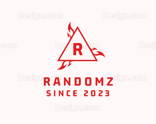 Blazing Fire Triangle Logo