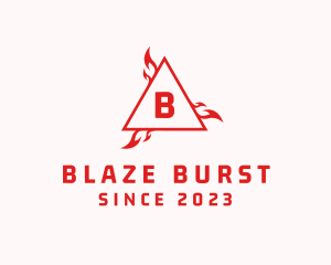 Blazing Flame Triangle logo design