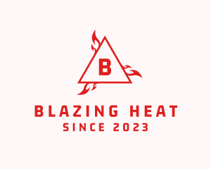 Blazing Flame Triangle logo design