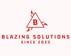 Blazing Flame Triangle logo design