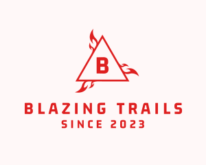 Blazing Flame Triangle logo design