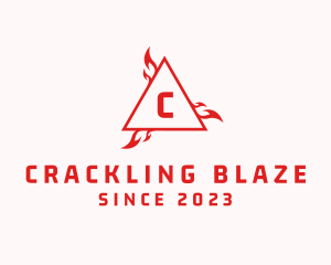 Blazing Flame Triangle logo design