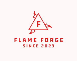 Blazing Flame Triangle logo design