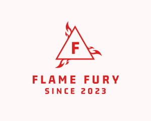 Blazing Flame Triangle logo design