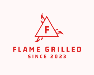 Blazing Flame Triangle logo design