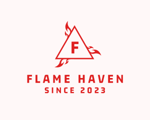 Blazing Flame Triangle logo design