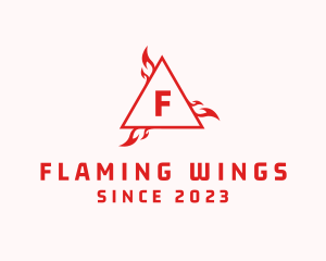 Blazing Flame Triangle logo design