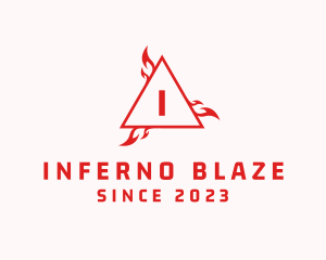 Blazing Flame Triangle logo design