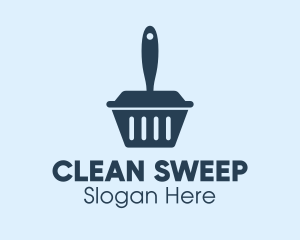 Blue Cleaning Dustpan  logo design