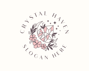 Mystical Crystal Gemstone logo design