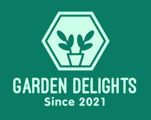 Green Plant Hexagon logo design