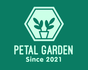 Green Plant Hexagon logo design