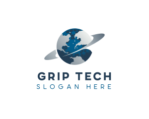 Pixel Globe Tech logo design