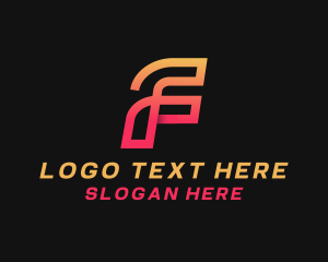 Geometric Gradient Letter F logo