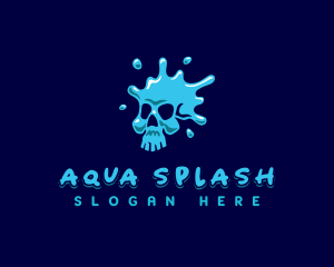 Paint Skull Splash logo design