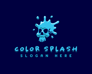 Water Skull Splash logo design