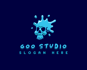 Water Skull Splash logo design