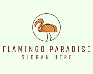 Taco Flamingo Bird logo design