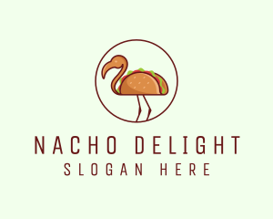 Taco Flamingo Bird logo design