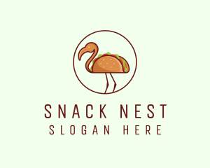 Taco Flamingo Bird logo design