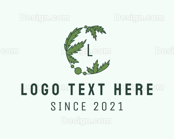 Green Cannabis Leaf Logo