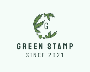 Green Cannabis Leaf logo design