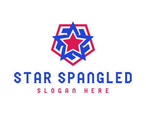 American Star Hexagon logo design