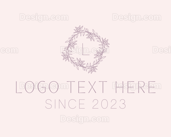 Floral Garden Wreath Logo