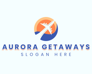 Plane Travel Getaway logo design