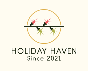 Christmas Holiday Lights logo design