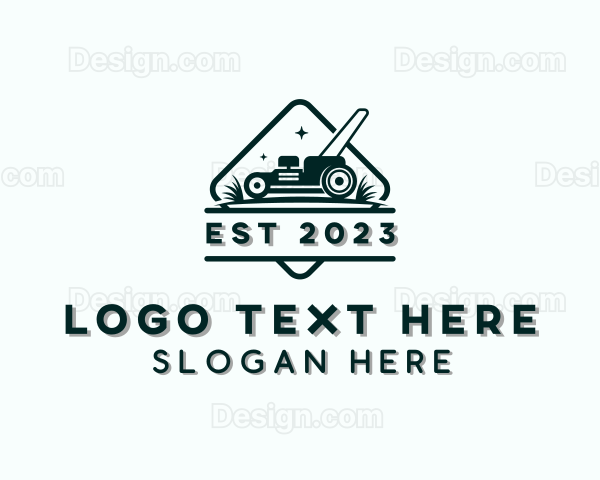 Landscaping Lawn Mower Logo