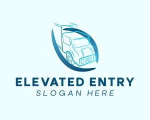 Truck Swoosh Logistics Logo