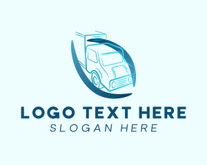 Truck Swoosh Logistics Logo