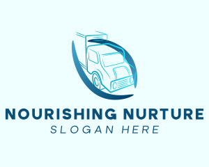 Truck Swoosh Logistics Logo