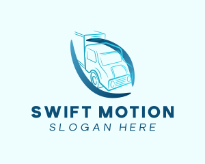 Truck Swoosh Logistics logo design