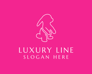 Minimalist Bunny Line Art logo design