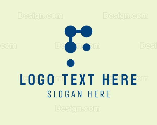 Digital Dots Letter F Logo