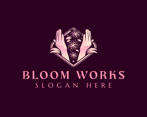 Flower Hand Wellness logo design