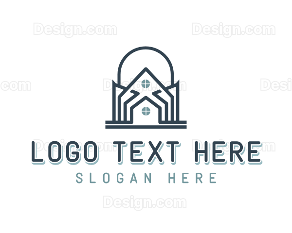 Roof Construction Contractor Logo