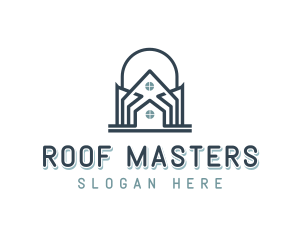 Roof Construction Contractor logo design