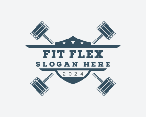 Barbell Gym Fitness logo design