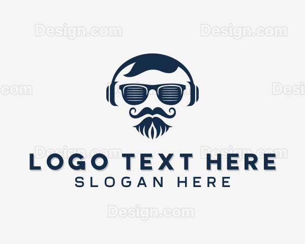 Mustache Sunglasses DJ Logo