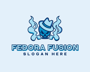 Fedora Skull Vape Cloud logo design