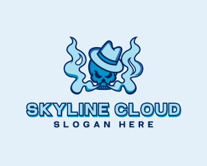 Fedora Skull Vape Cloud logo design