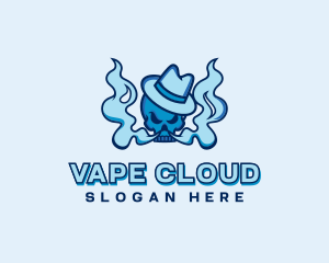 Fedora Skull Vape Cloud logo design