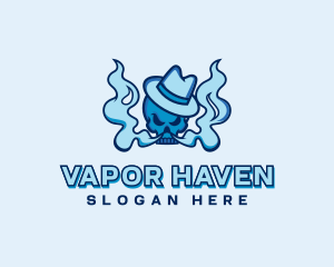 Fedora Skull Vape Cloud logo design