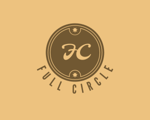 Gold Circle Star Business logo design