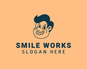 Smiling Retro Cartoon logo design