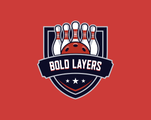 Bowling Shield League Competition logo design