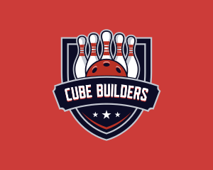 Bowling Shield League Competition logo design